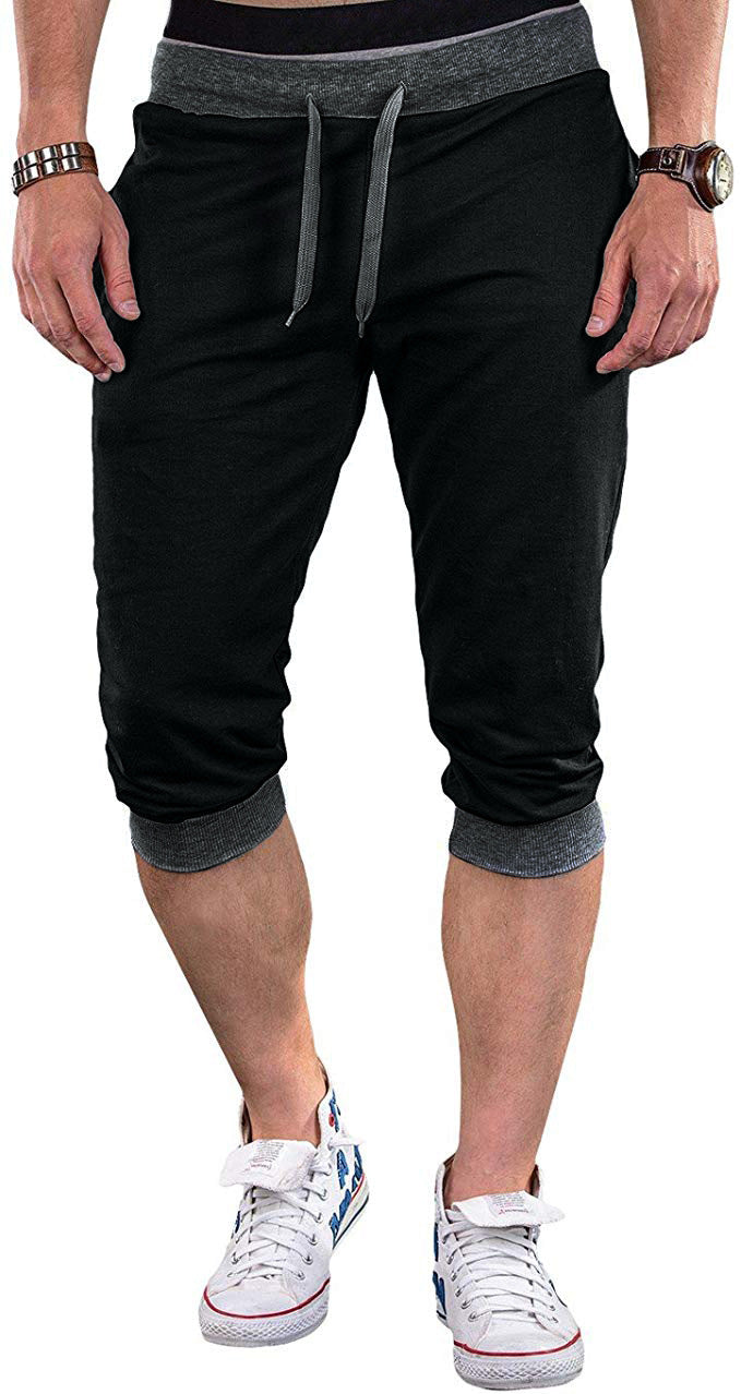 Herren Sportliche Capri-Hose mit elastischem Bund und modischen Kontrastakzenten