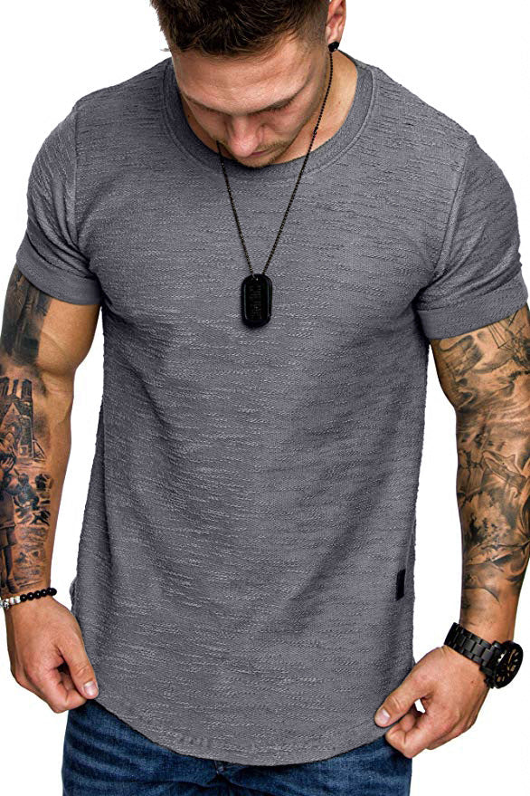 Herren Rundhals T-Shirt aus hochwertiger Baumwolle mit strukturierter Oberfläche Shopnory