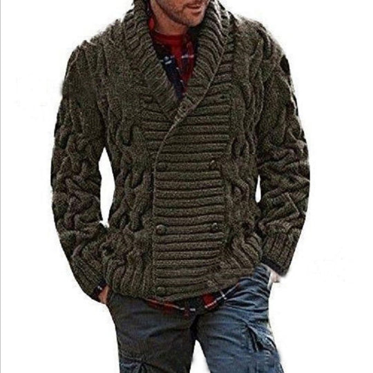 Herren Grobstrick-Cardigan mit Schalkragen und Zopfmuster Shop Nory