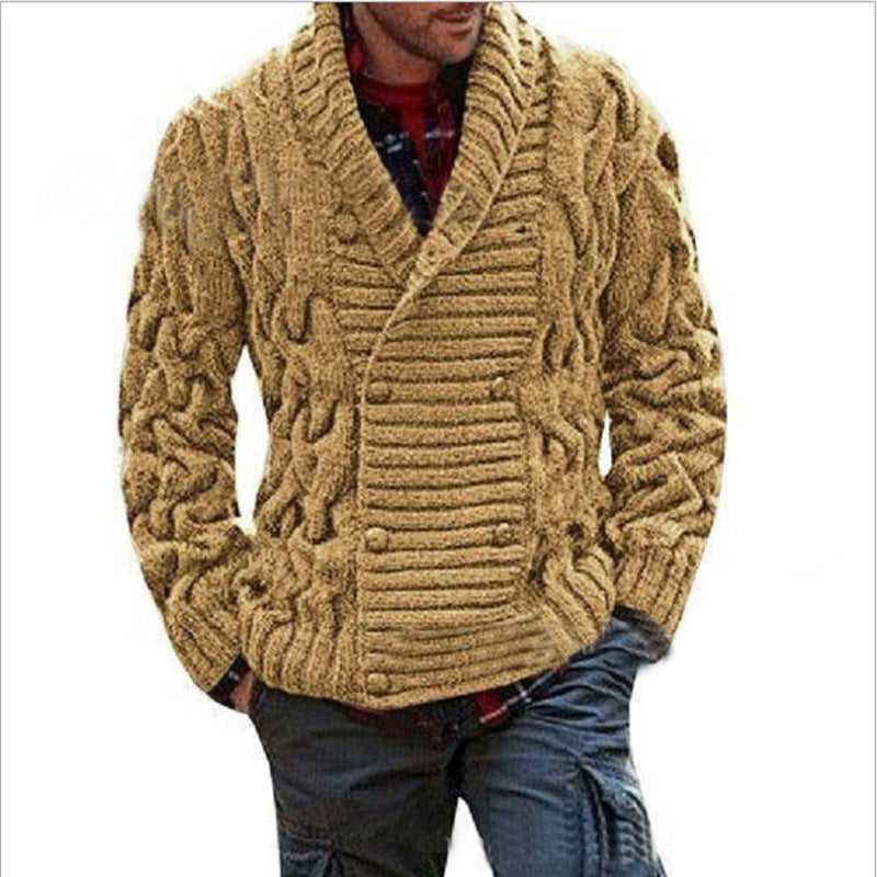 Herren Grobstrick-Cardigan mit Schalkragen und Zopfmuster Shop Nory