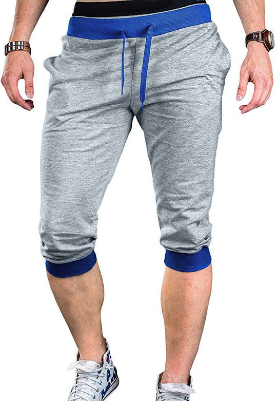 Herren Sportliche Capri-Hose mit elastischem Bund und modischen Kontrastakzenten