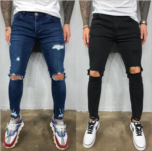 Herren Slim Fit Jeans mit modischen Rissen