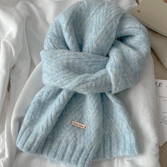 Alpaka-Wollschal, einfarbig, 24x165cm