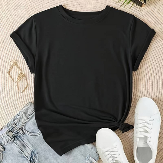 Damen Bequem T-Shirt Rundhals