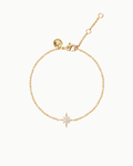 Himmlische Starburst Kristall Gold Charm Armband | Shop Nory