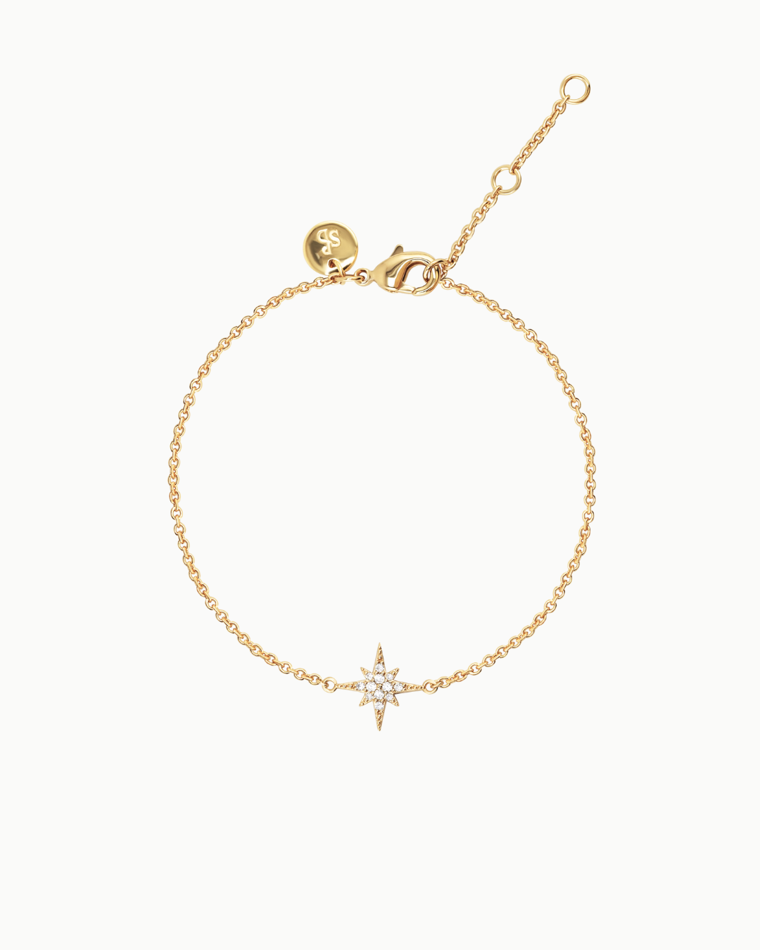 Himmlische Starburst Kristall Gold Charm Armband | Shop Nory
