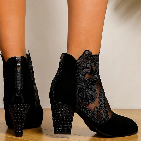 Bestickte High-Heel-Stiefel - Trendy Footwear