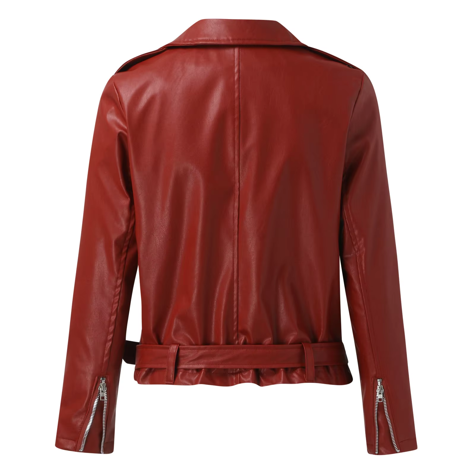 jacke Damen Biker Modell mit Gürtel und Reißverschlussdetails