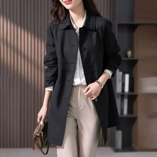 Stylischer Einreihiger Kurzer Trenchcoat für Damen