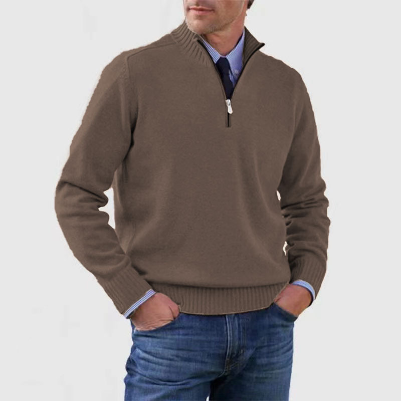Herrenpullover Mit Halbem Reißverschluss