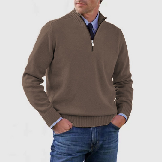 Herrenpullover Mit Halbem Reißverschluss