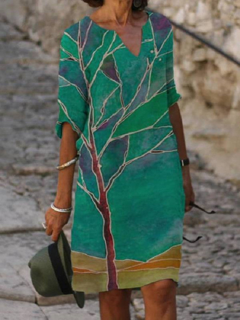 Bezauberndes Kleid Mit Blumenmuster Für Frauen