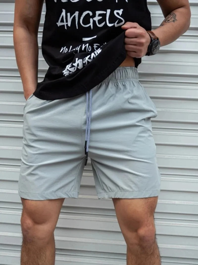 Atmungsaktive, Einfarbige Badeshorts für Männer mit Kordel