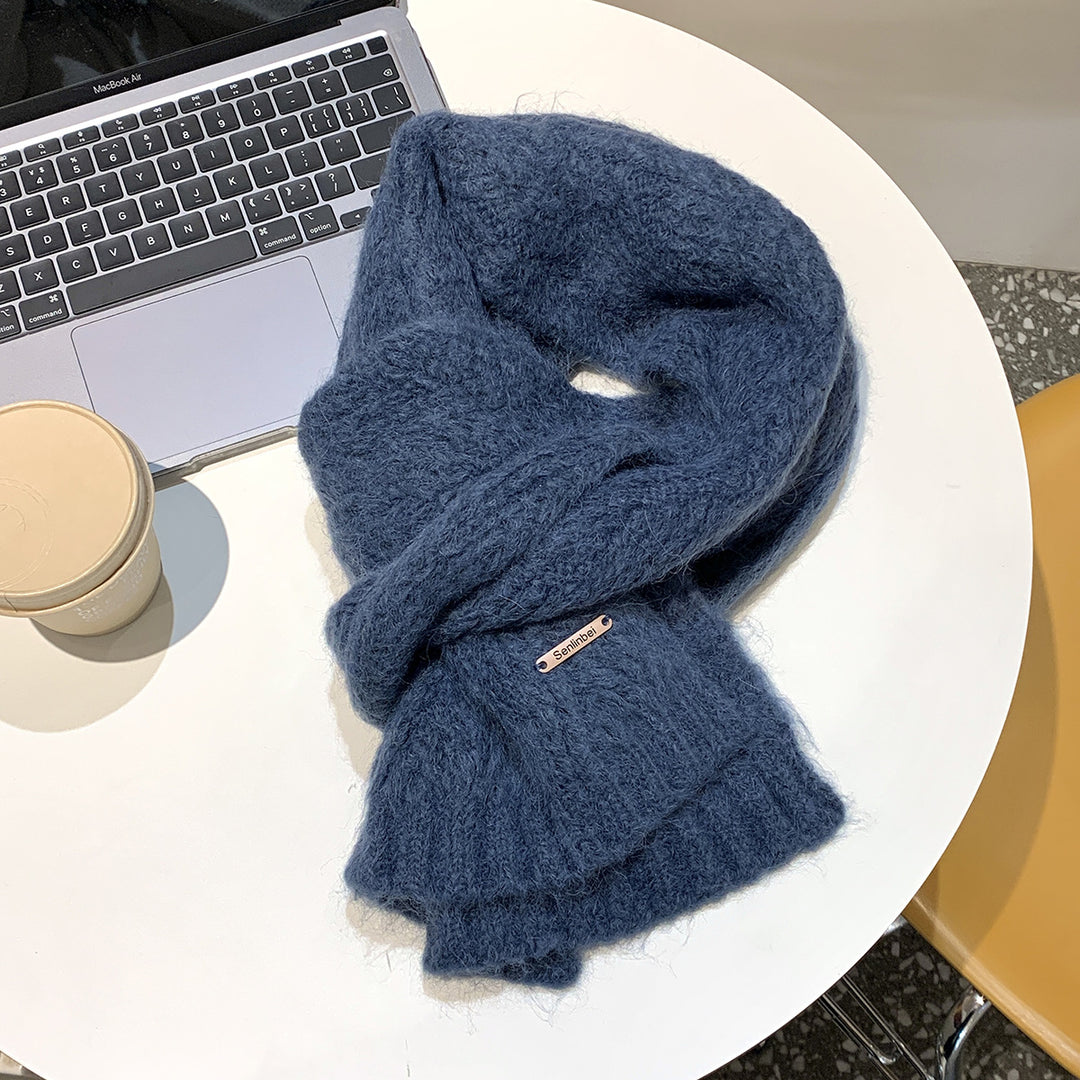 Alpakawolle Strickschal, warm und weich, 24x165 cm