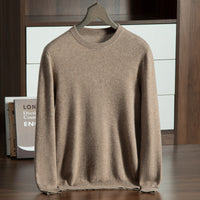 Violett-Beige Fleece Rundhals
