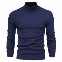 Rollkragen Marineblau + Rot-Label