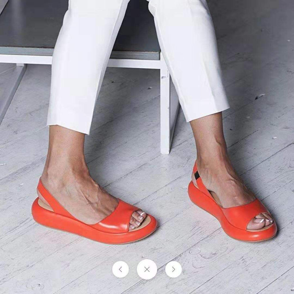 Damen nan Slingback-Pantolette mit ergonomischem Memory-Fußbett und leichter Plateausohle