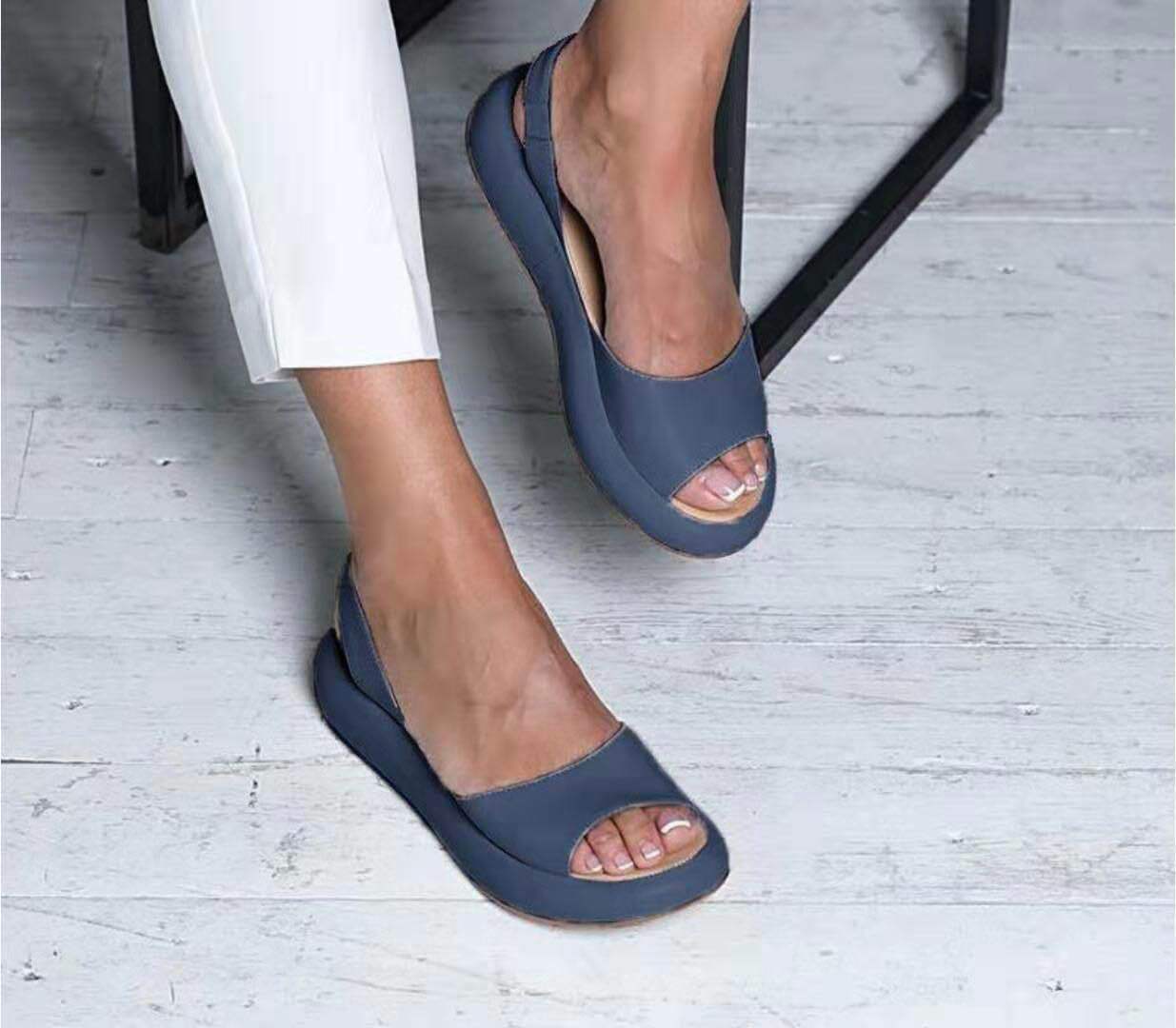 Damen nan Slingback-Pantolette mit ergonomischem Memory-Fußbett und leichter Plateausohle