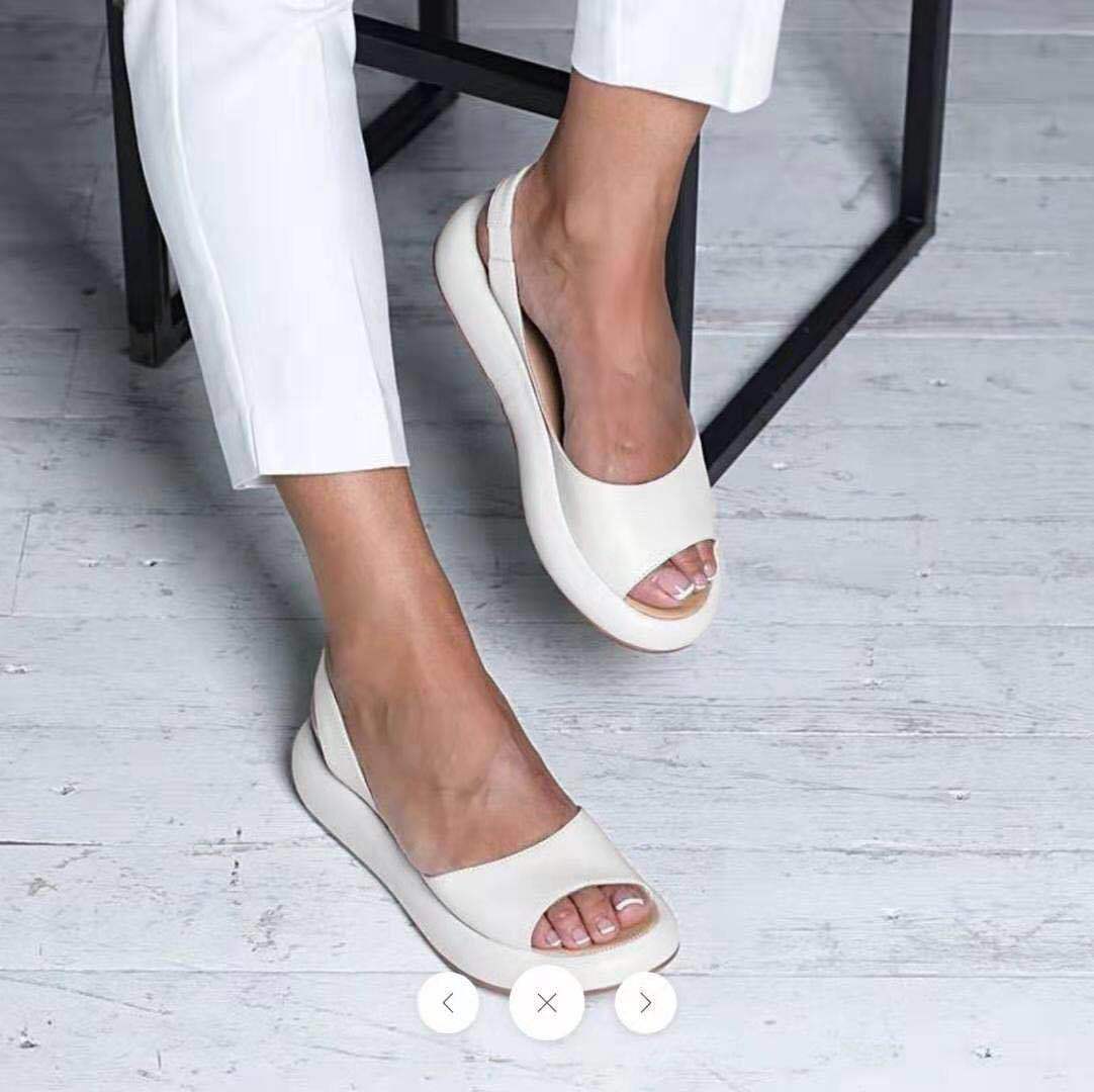 Damen nan Slingback-Pantolette mit ergonomischem Memory-Fußbett und leichter Plateausohle