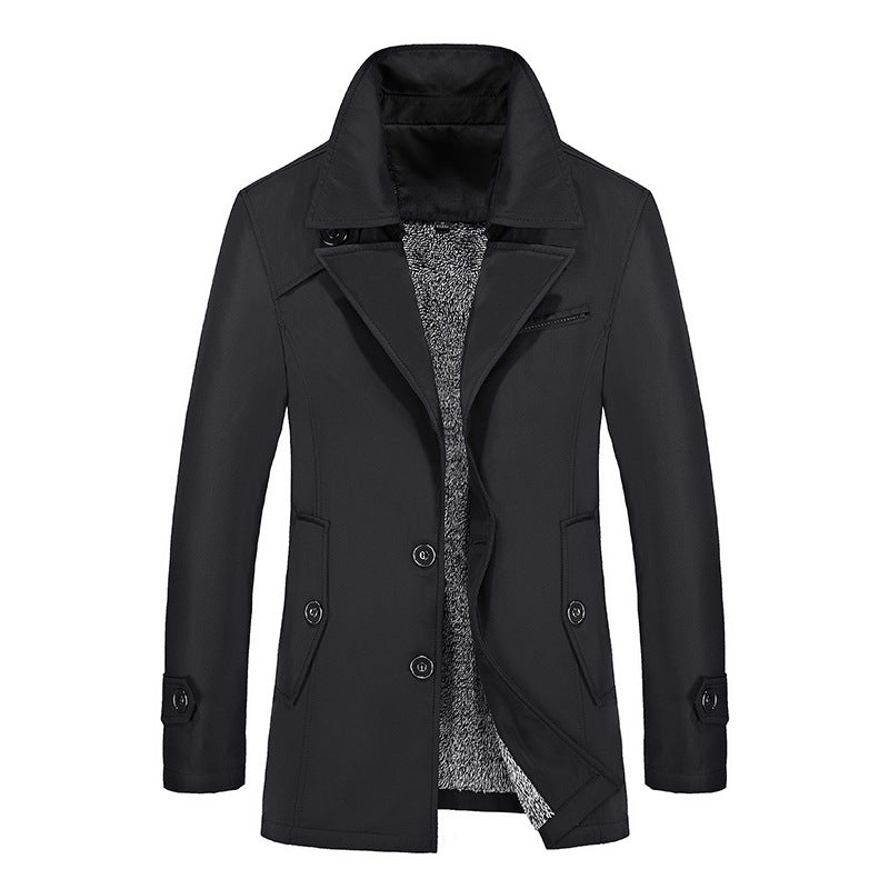 Herren Kurzmantel mit Teddy-Innenfutter, Reverskragen und Eingrifftaschen Shop Nory