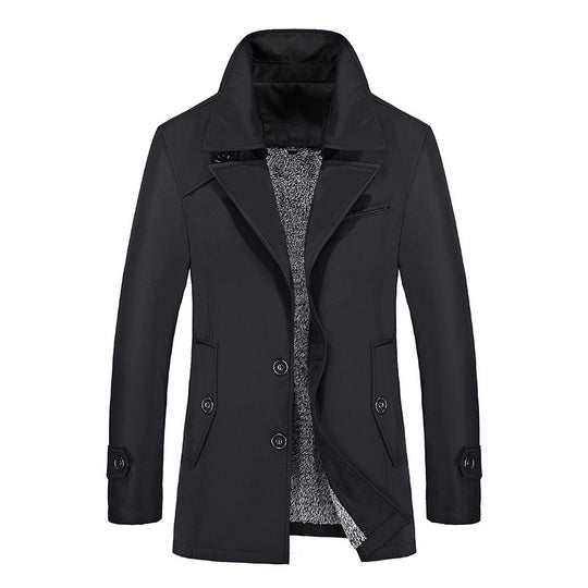 Herren Kurzmantel mit Teddy-Innenfutter, Reverskragen und Eingrifftaschen Shop Nory