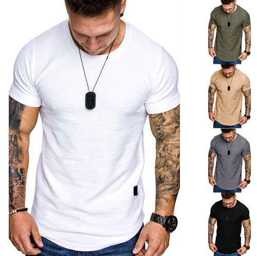 Herren Rundhals T-Shirt aus hochwertiger Baumwolle mit strukturierter Oberfläche Shopnory