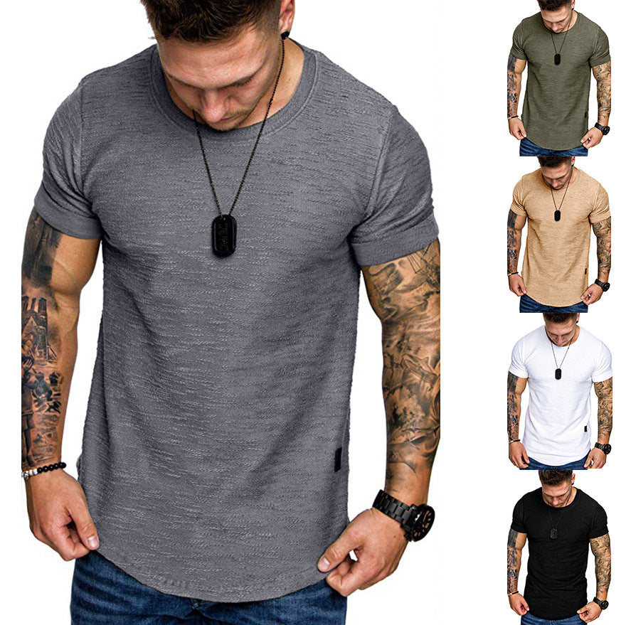 Herren Rundhals T-Shirt aus hochwertiger Baumwolle mit strukturierter Oberfläche Shopnory