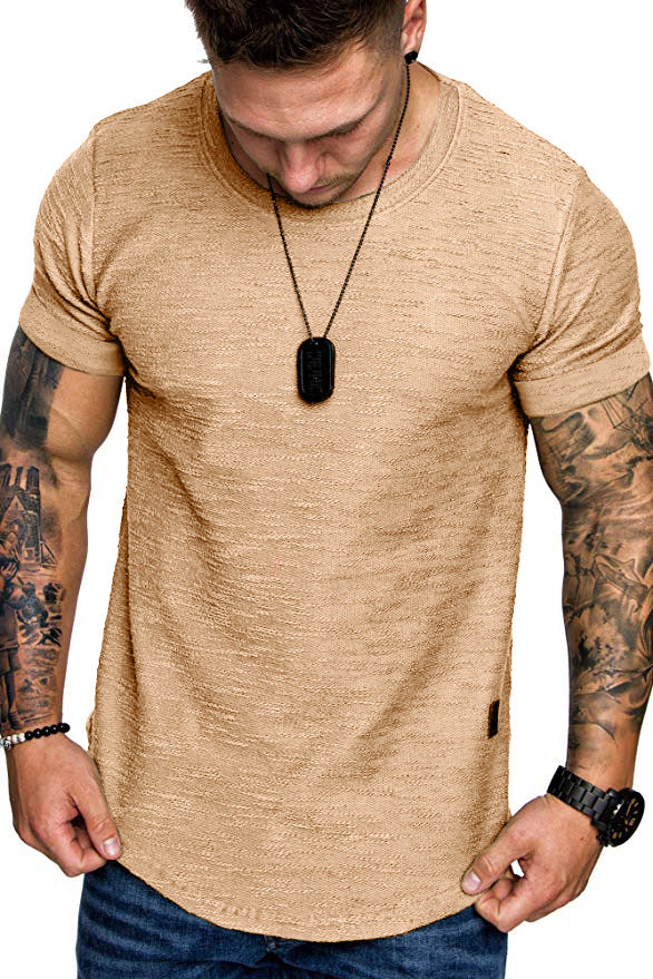 Herren Rundhals T-Shirt aus hochwertiger Baumwolle mit strukturierter Oberfläche Shopnory