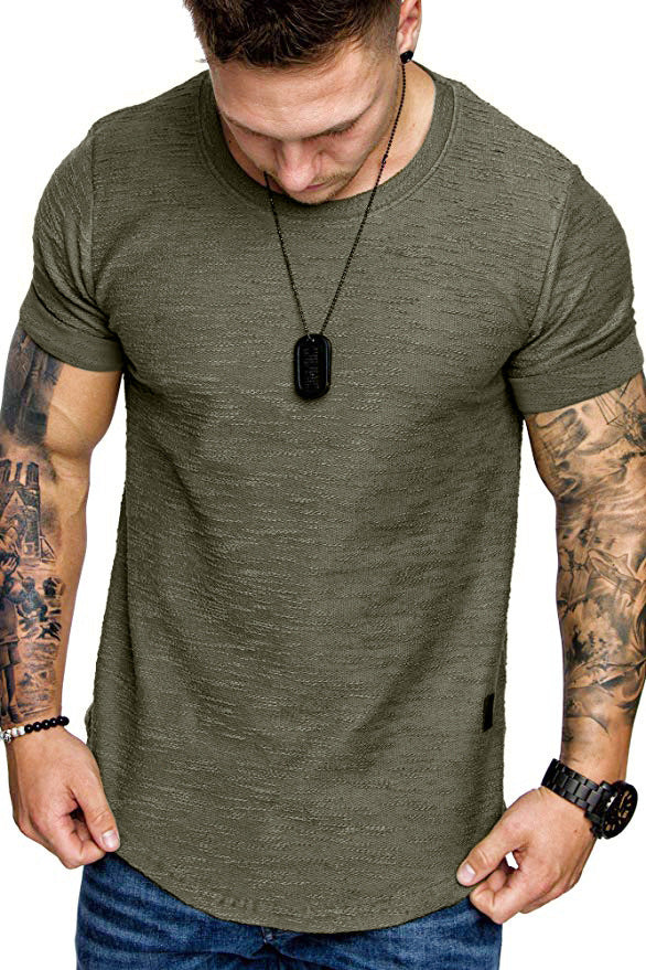 Herren Rundhals T-Shirt aus hochwertiger Baumwolle mit strukturierter Oberfläche Shopnory