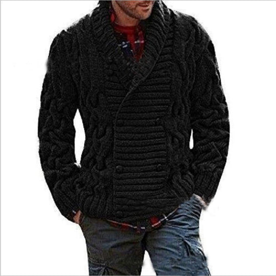 Herren Grobstrick-Cardigan mit Schalkragen und Zopfmuster Shop Nory