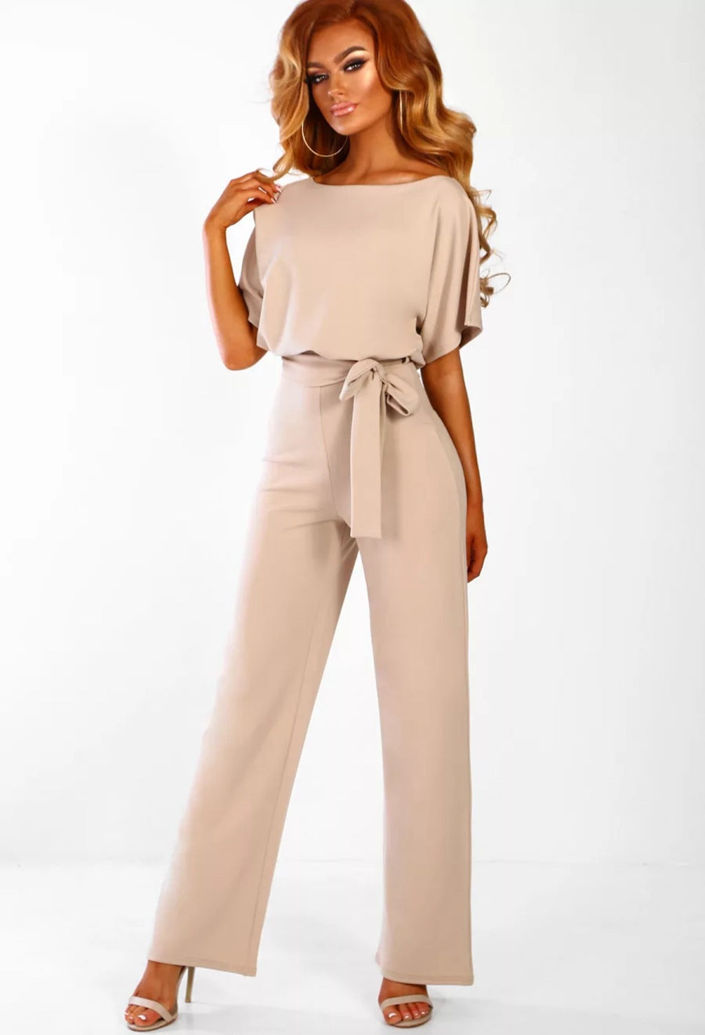 Damen elegantes Set bestehend aus fließender Bluse und weit geschnittenen Hosen
