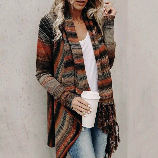Shopnory | Damen Quaste Strickjacke Warm
