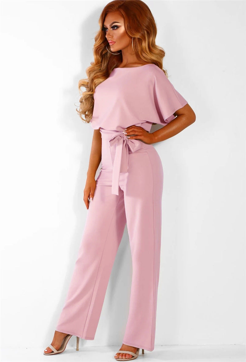 Damen elegantes Set bestehend aus fließender Bluse und weit geschnittenen Hosen