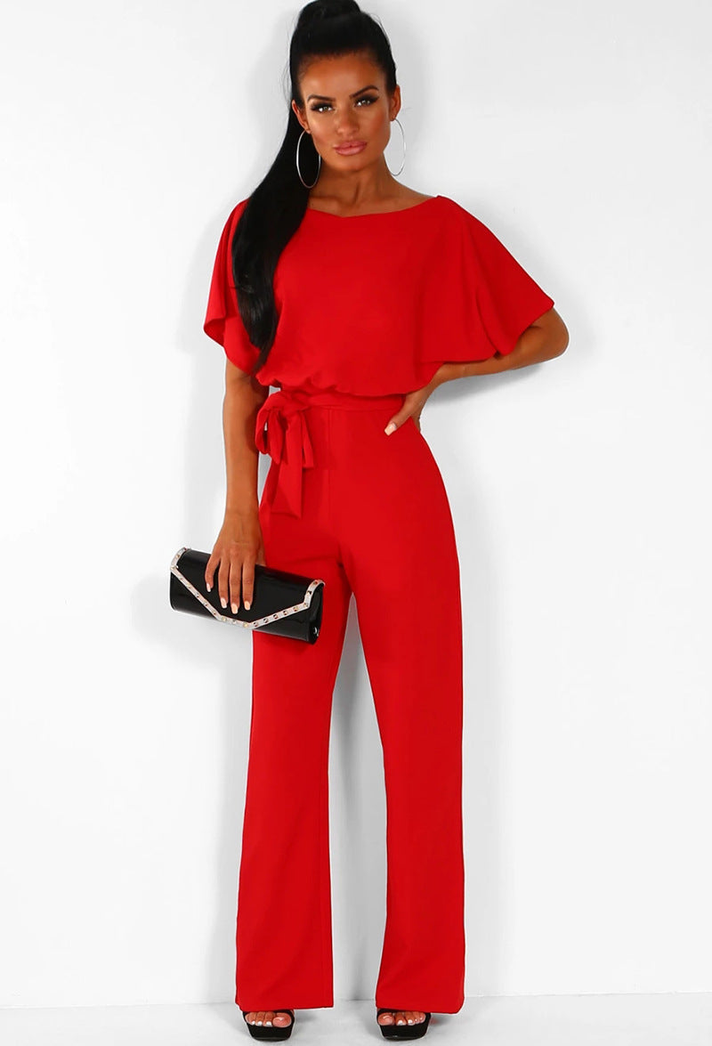 Damen elegantes Set bestehend aus fließender Bluse und weit geschnittenen Hosen