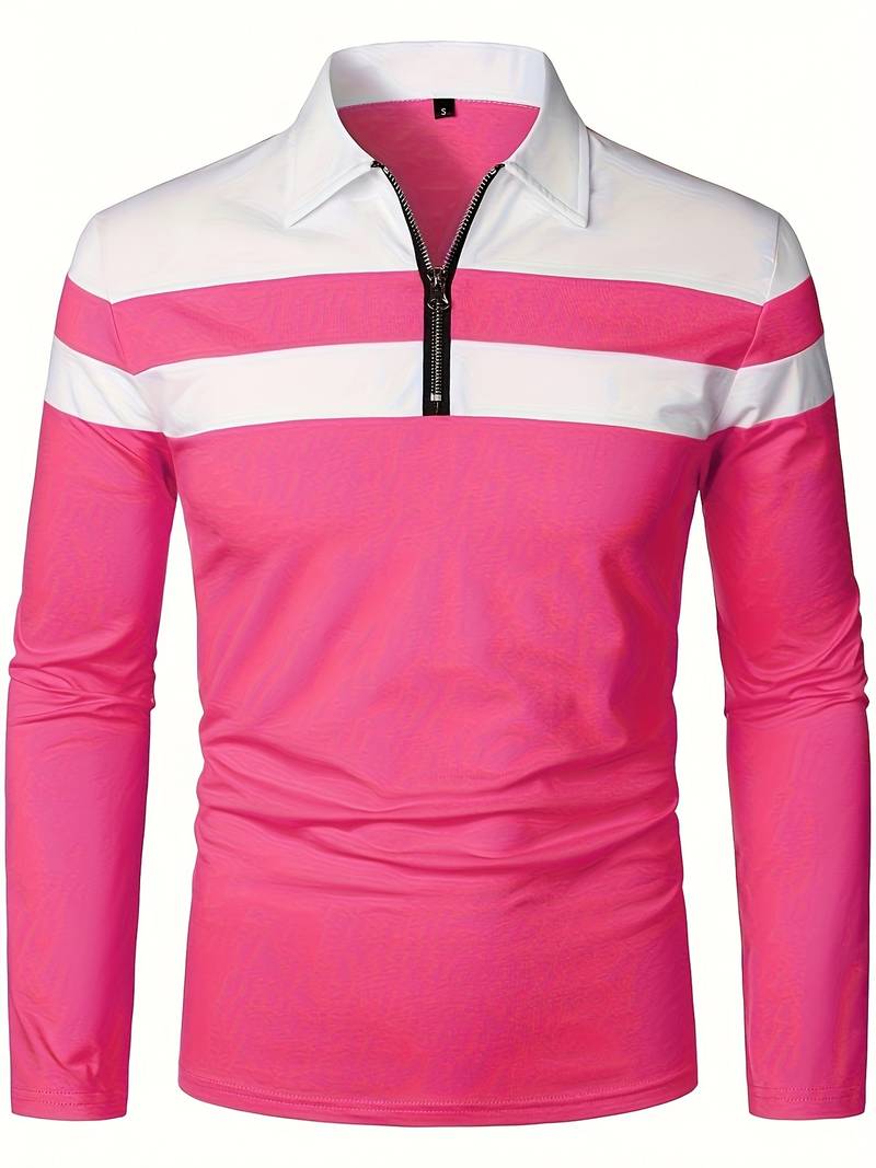 langärmliges poloshirt mit reißverschluss