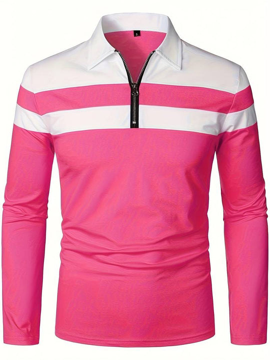 langärmliges poloshirt mit reißverschluss
