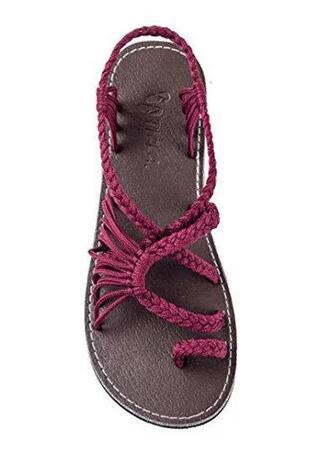 Damen Riemchen-Sandalen mit kunstvollem Flecht-Design und rutschfester Sohle Shopnory