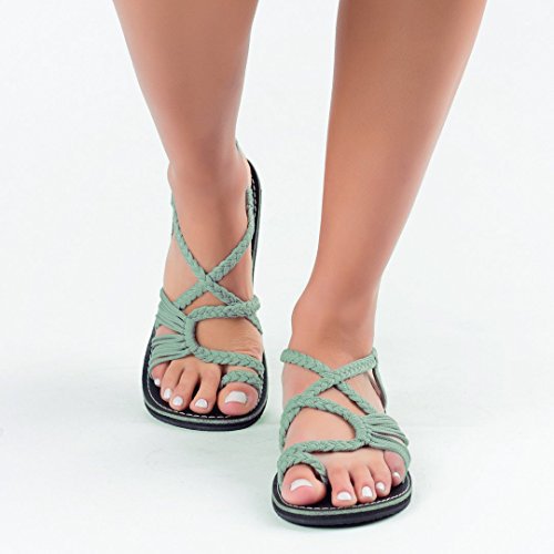 Damen Riemchen-Sandalen mit kunstvollem Flecht-Design und rutschfester Sohle Shopnory