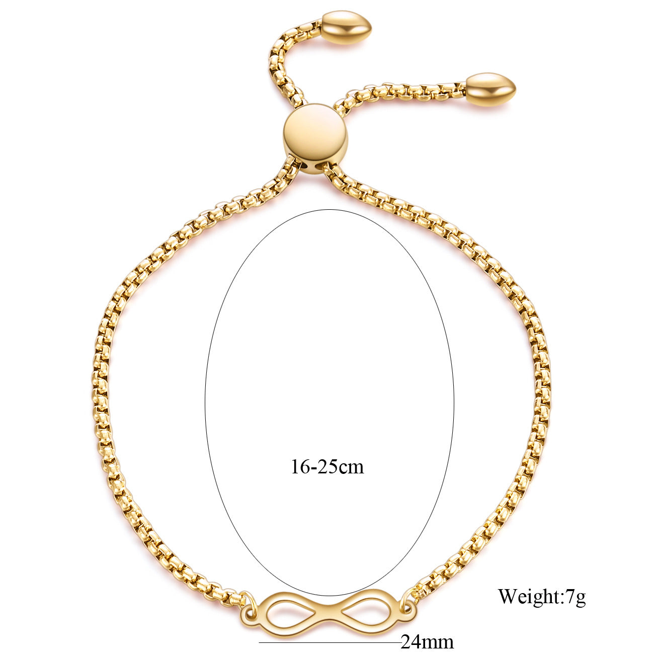 Damen Armband mit infinity-Symbol und verstellbarem Zugverschluss Shop Nory