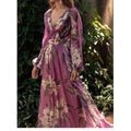 Damen Maxi-Kleid mit floralem Chiffon und elegantem Volant
