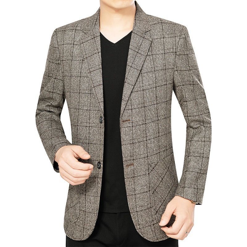 Herren Elegantes kariertes Einreihiges Sakko mit tailliertem Schnitt Shop Nory