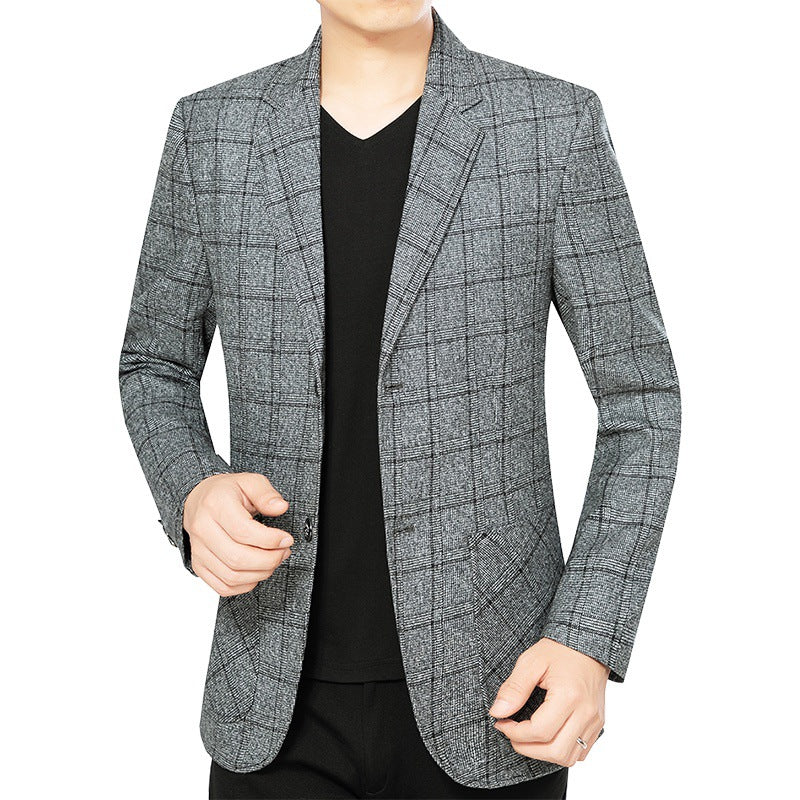 Herren Elegantes kariertes Einreihiges Sakko mit tailliertem Schnitt Shop Nory