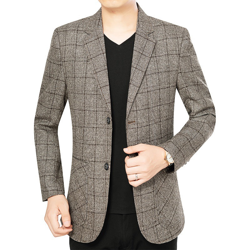 Herren Elegantes kariertes Einreihiges Sakko mit tailliertem Schnitt Shop Nory