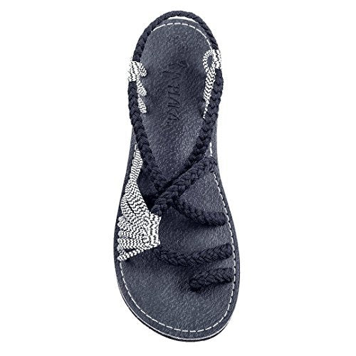 Damen Riemchen-Sandalen mit kunstvollem Flecht-Design und rutschfester Sohle Shopnory