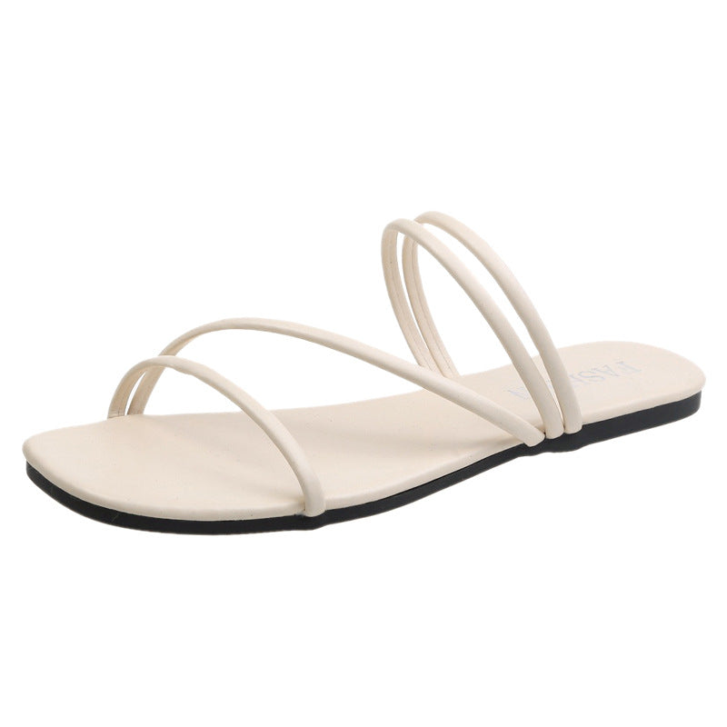 Damen trendige Minimalistische Riemchensandalen