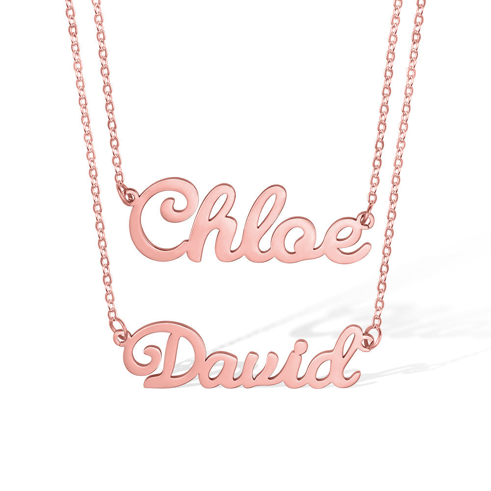Schöne Edelstahl Doppel-Schicht Personalisierte Namenskette | Shop Nory