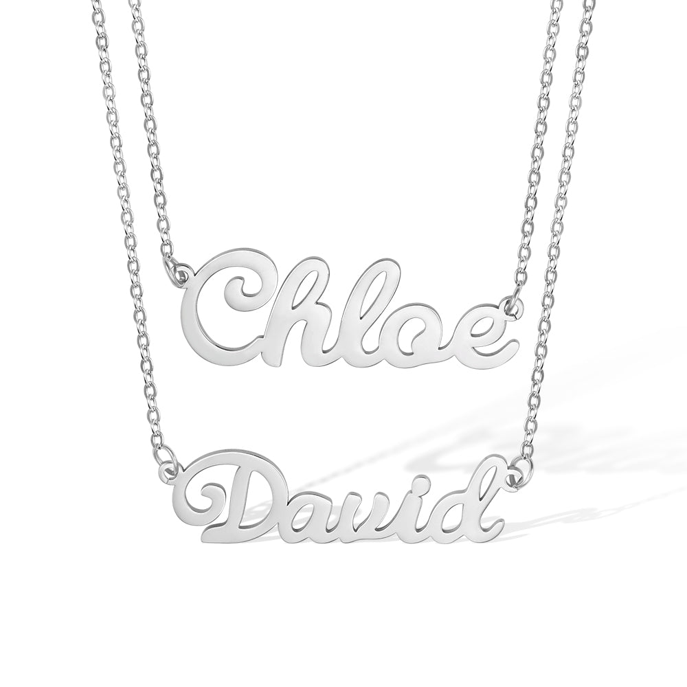 Schöne Edelstahl Doppel-Schicht Personalisierte Namenskette | Shop Nory