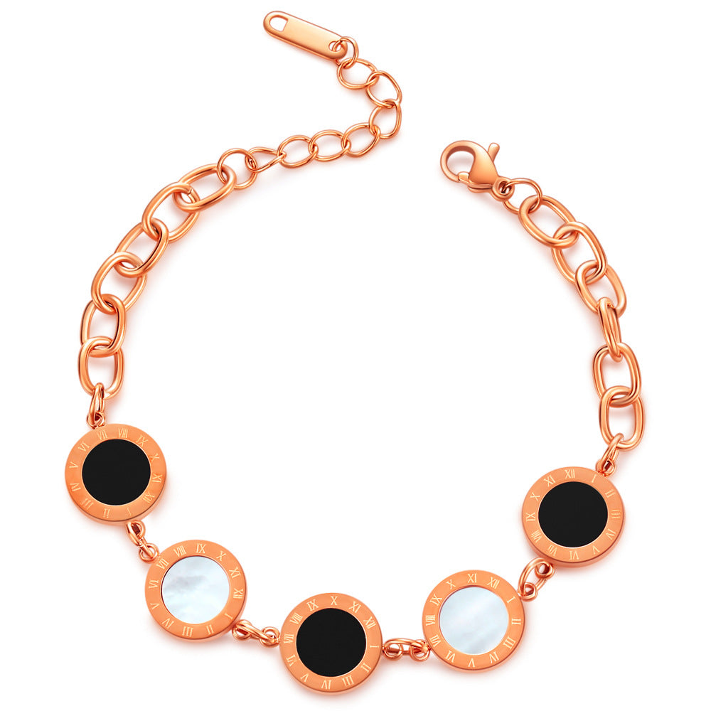 Damen Armband mit eleganten Plättchen und luxuriösem Kettenverschluss Shop Nory