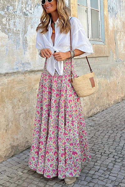 Sommer Lange Röcke Boho Print