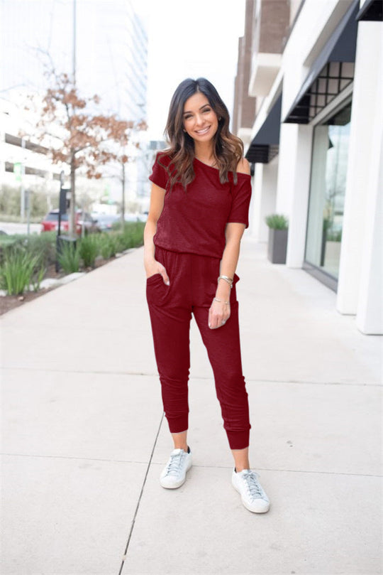 Damen Freizeit-Jumpsuit mit lässigem Schnitt und praktischen Taschen Shopnory